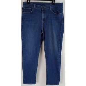 Levi Strauss Women's Size 14 Mid Rise Slim Cuff Stretch Dark Denim Jeans